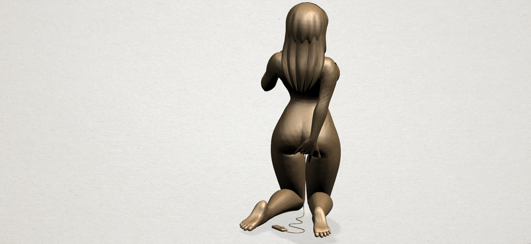 Naked girl - bended knees 01 3D Print 197260
