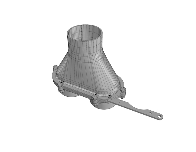 Collect two vacuum 4" lines - with gate/two way valve 3D Print 199054 Collect two vacuum 4" lines - with gate/two way valve 3D Print 199054