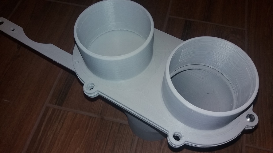 Collect two vacuum 4" lines - with gate/two way valve 3D Print 199056 Collect two vacuum 4" lines - with gate/two way valve 3D Print 199056
