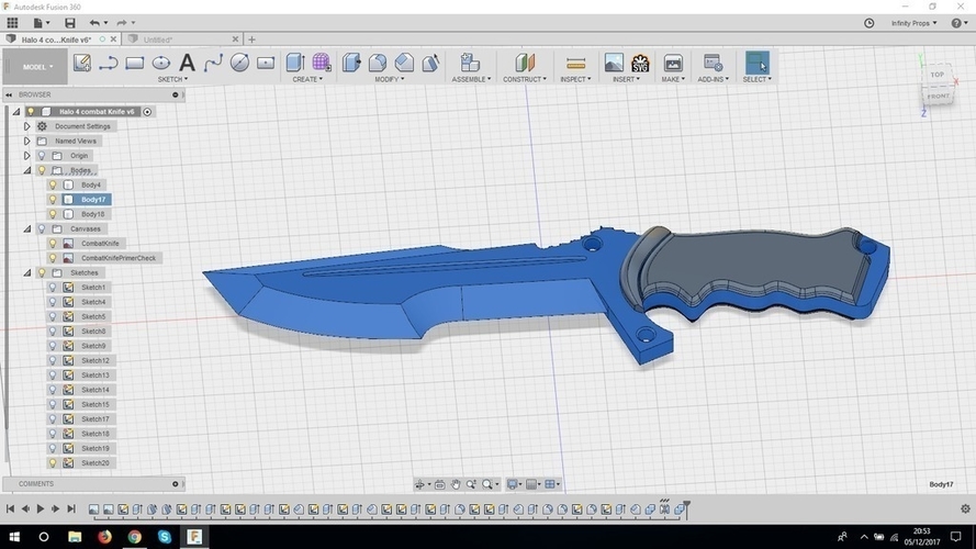 Halo 4 combat Knife with a twist 3D Print 199532 Halo 4 combat Knife with a twist 3D Print 199532
