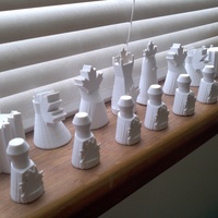 Small Maple Leaf Chess Set 3D Printing 20081
