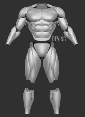  Batman muscle body for Muscle Suit Cosplay-v3 3D print model 3D Print 200911