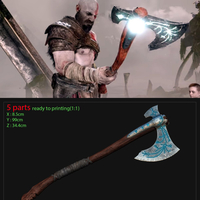 Small weapon Kratos axe God Of War 2018 3D Printing 201117