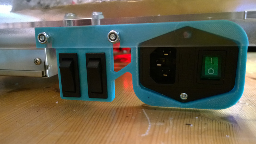 Power connector holder with switches, K8400 3D Print 20152