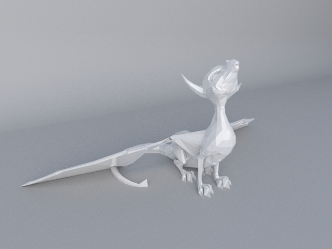 Low Poly Dragon- support free 3D Print 20188