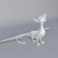 Small Low Poly Dragon- support free 3D Printing 20188
