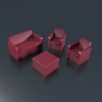 Small Patio 3 items, couch, sofa 3D Printing 201992