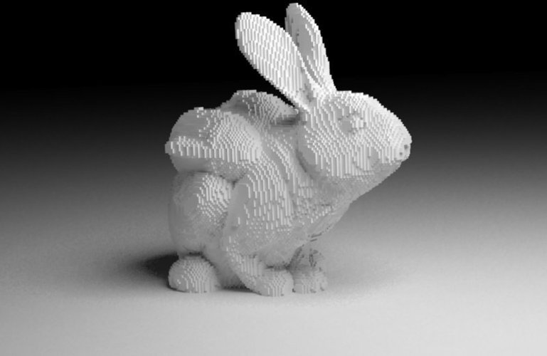 8-bit pixel | pixelized JetPack Bunny with Dissolvable material 3D Print 20272