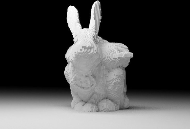 8-bit pixel | pixelized JetPack Bunny with Dissolvable material 3D Print 20273