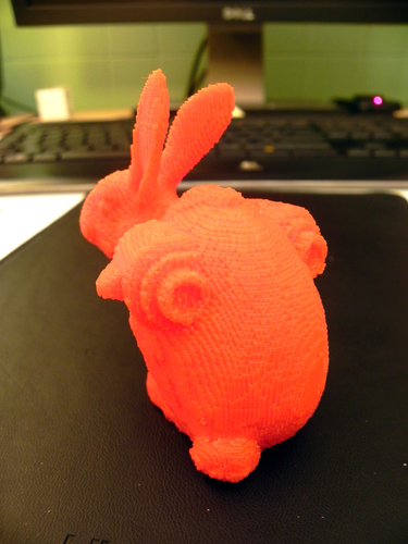 8-bit pixel | pixelized JetPack Bunny with Dissolvable material 3D Print 20276