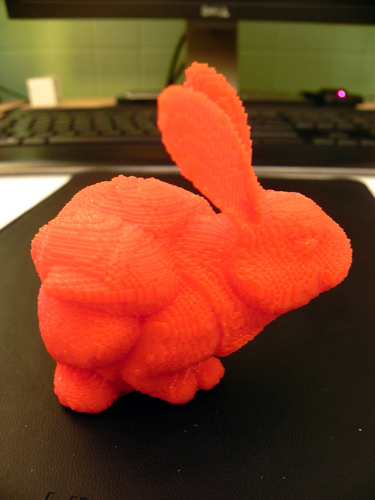 8-bit pixel | pixelized JetPack Bunny with Dissolvable material 3D Print 20277