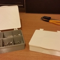 Small Multi-compartment storage box with hinged lid. 3D Printing 20358
