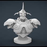 Small Alien Bust 3D Printing 20444