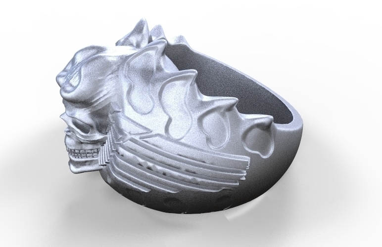 Skull Ring 3D Print 204775 Skull Ring 3D Print 204775