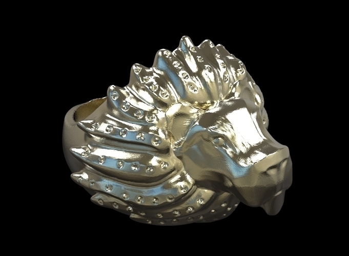 Lion Head Ring 3D Print 205274 Lion Head Ring 3D Print 205274