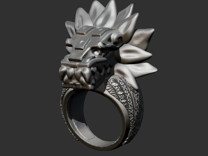 Quetzalcoatl Ring 3D Print 205761 Quetzalcoatl Ring 3D Print 205761