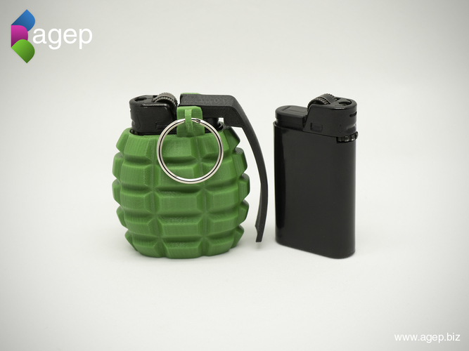Lighter Case - Hand Grenade Shaped 3D Print 205932