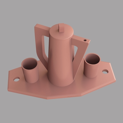Tray with jug and glasses 3D Print 206330 Tray with jug and glasses 3D Print 206330
