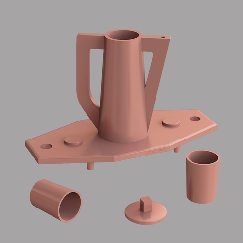 Tray with jug and glasses 3D Print 206333 Tray with jug and glasses 3D Print 206333