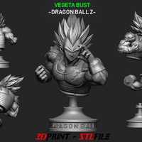 Small Vegeta Bust - Dragon Ball Z  3D Printing 206369