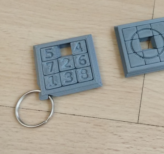 Two Sided Sliding Puzzle Key Ring 3D Print 207099
