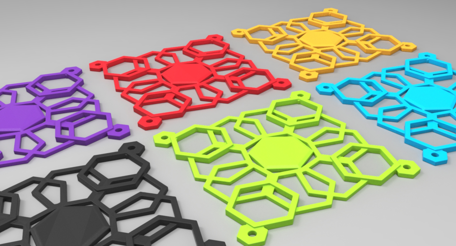 Hexagonal Mosaic 120mm Fan Cover 3D Print 207192 Hexagonal Mosaic 120mm Fan Cover 3D Print 207192
