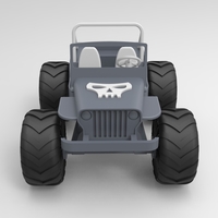 Small Old Wrangler jeep, airless wheels  3D Printing 207733