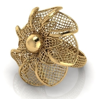 Small Flower ring 3 3D Printing 208070