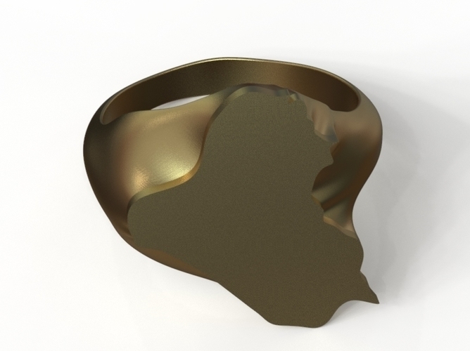 Irak map ring 3D Print 210863 Irak map ring 3D Print 210863