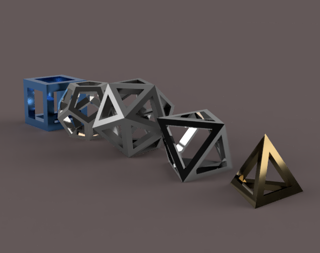Platonic Solids Collection 3D Print 210941