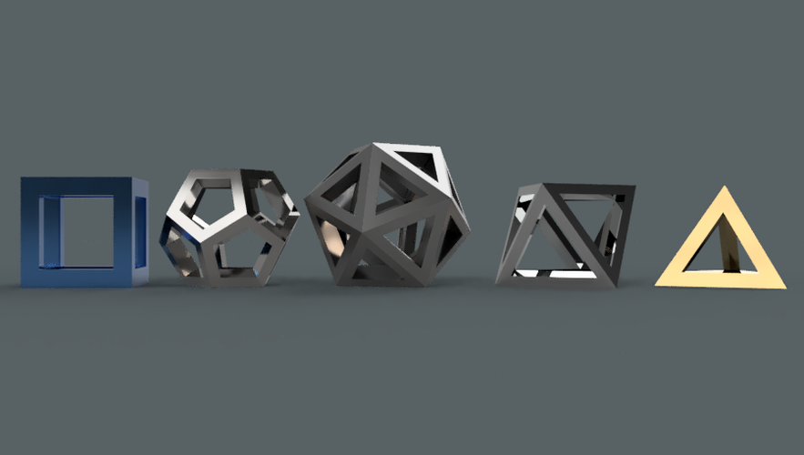 Platonic Solids Collection 3D Print 210942