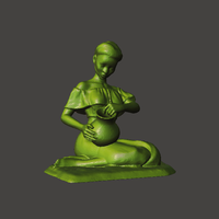 Small African Woman Sculpture Figure 3D Printing 210998
