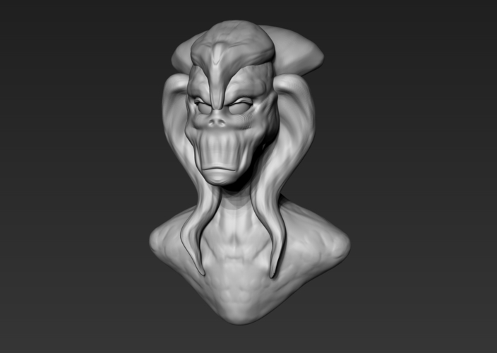 Alien Bust 3D Print 211023 Alien Bust 3D Print 211023