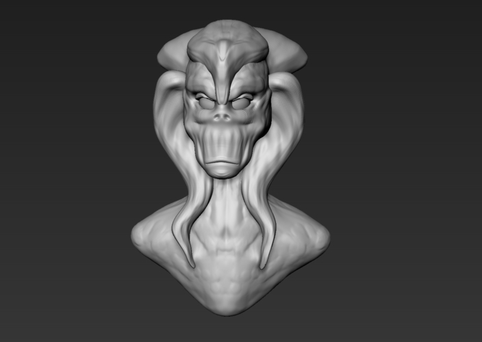 Alien Bust 3D Print 211024 Alien Bust 3D Print 211024