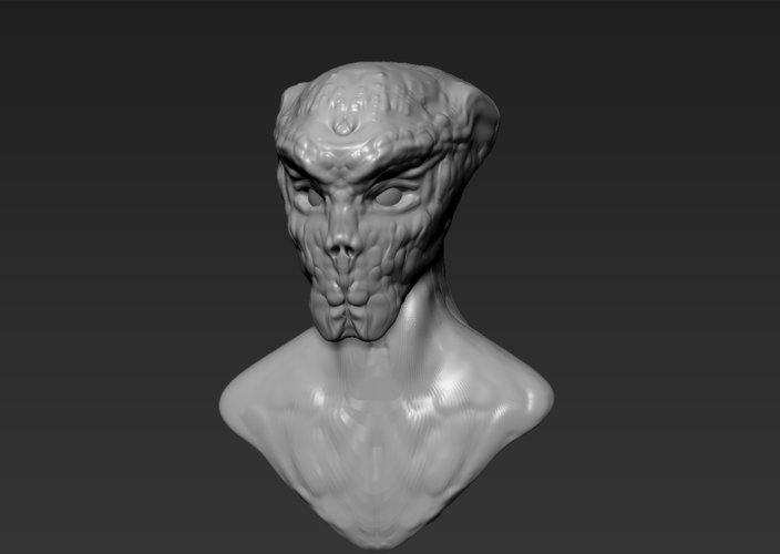 Alien bust 3D Print 211619 Alien bust 3D Print 211619