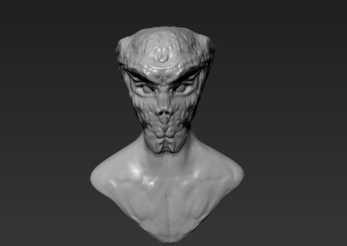 Alien bust 3D Print 211620 Alien bust 3D Print 211620