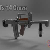 Small OTs-14 Groza A Russian Assault Rifle 3D Printing 212707