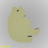 Small Bear Silhouette Key Chain 3D Printing 212951