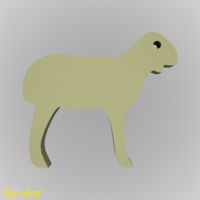 Small Lamb Silhouette Key Chain 3D Printing 213339