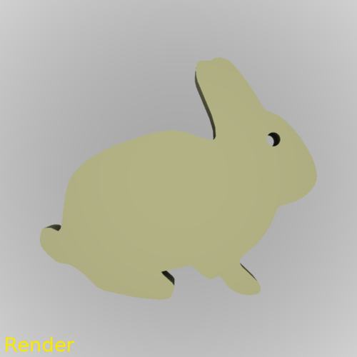 Bunny Rabbit Silhouette Key Chain 3D Print 213341