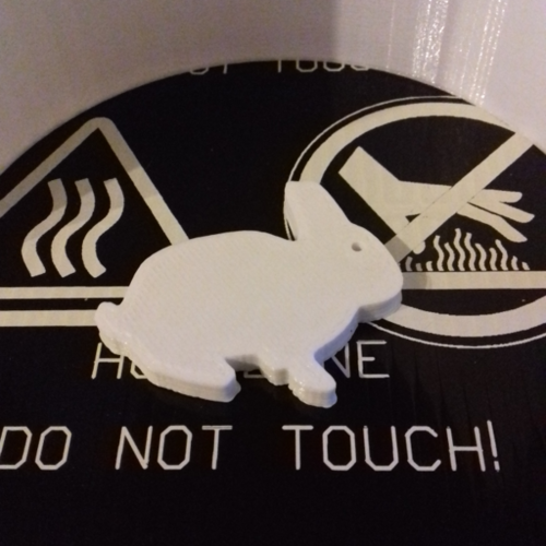 Bunny Rabbit Silhouette Key Chain 3D Print 213342