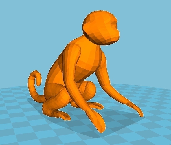 Monkey 3D Print 214068 Monkey 3D Print 214068