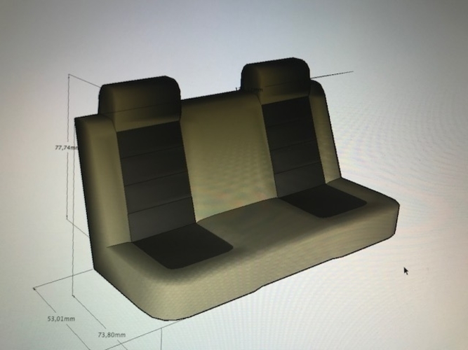 Seat Rear 1/10 rc scale / Siège Banquette arrière 3D Print 214279