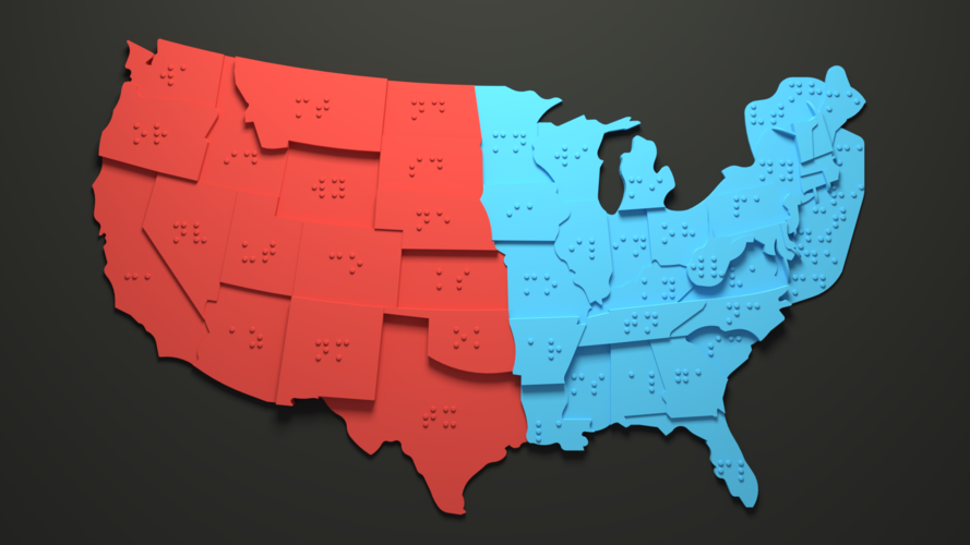 USA Braille Map: Feel The World 3D Print 215115