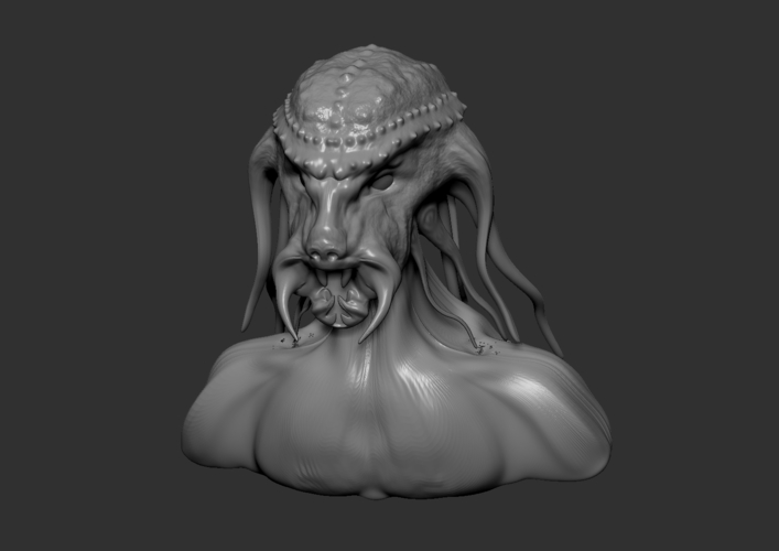 Creature Bust 3D Print 215662 Creature Bust 3D Print 215662