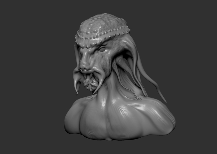 Creature Bust 3D Print 215663 Creature Bust 3D Print 215663