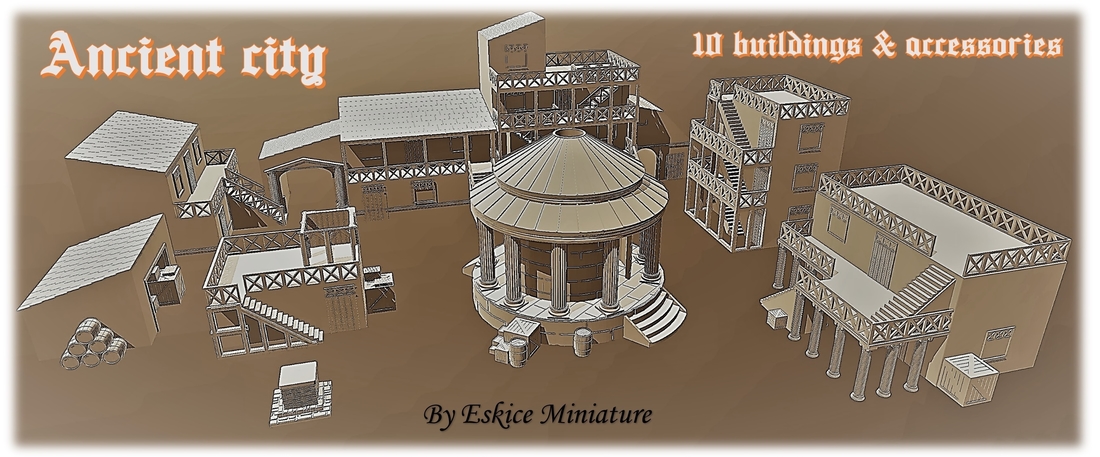 Ancient city for Wargame - Scenery pack 3D Print 216742