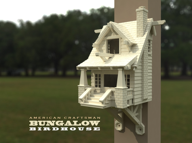 the American Craftsman Bungalow Birdhouse 3D Print 21825