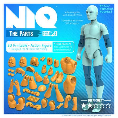 NiQ, The 3D-Printable Action Figure - by 3DKitbash.com 3D Print 21832