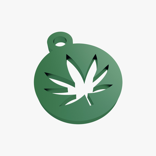 Cannabis symbol keychain 3D Print 218814 Cannabis symbol keychain 3D Print 218814